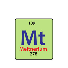 Mt element periodic table icon vector logo design