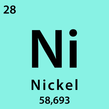 Nickel element periodic table icon vector logo design