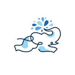 elephant water songkran festival logo vector illustration