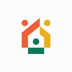 house home people human team work family logo vector icon illustration