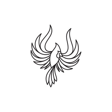 recommend clip art: cardinal bird monoline icon vector