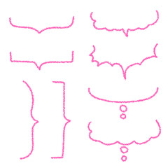 クレヨン素材　手描きのふきだしセット