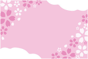 桜と雲のベクターイラスト背景