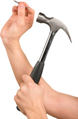 Hammer hitting a nail