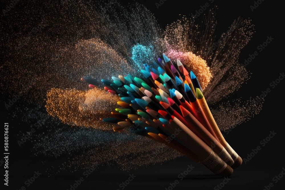 Aufkleber a range of hues combine fireworks or collections of firecrackers against a dark background. generati