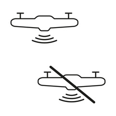 Quadrocopter ban icon. Digital technology background. Vector illustration.