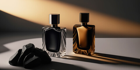 Stylish men's perfume, cologne composition. Generative AI - 580877215