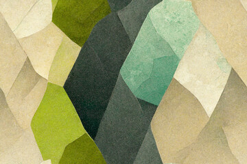 Abstract modern gray and green pattern, low polygon gradient, continuous background, seamless wallpaper, generative ai