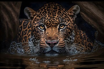 Wild Jaguar illustration | Ai Generated animal illustrations/backgrounds/wallpapers/portraits |
