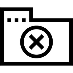 Fototapeta premium Forbidden Access to a Directory Folder. Delete Folder Line Icon
