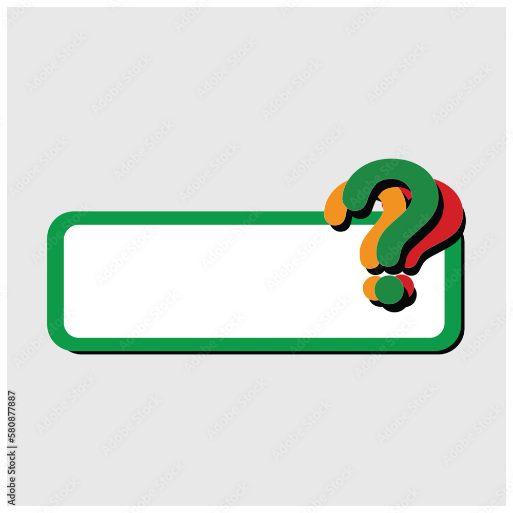 Poster sticker label design for the owner's name of a book or other item with a round shape and a cute ques