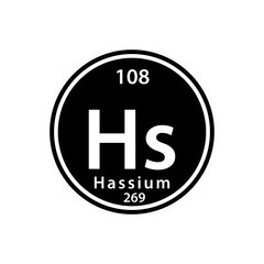 Hs element periodic table icon vector logo design
