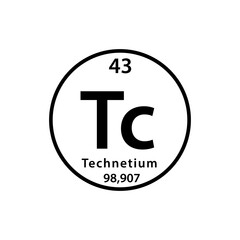 Tc element periodic table icon vector logo design