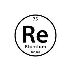 Re element periodic table icon vector logo design
