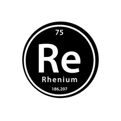 Re element periodic table icon vector logo design