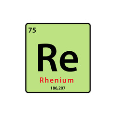 Re element periodic table icon vector logo design