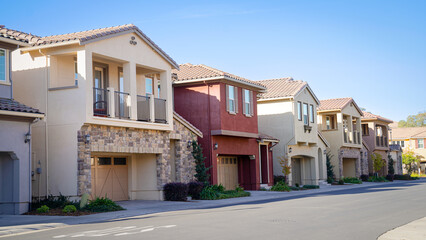 Fototapeta na wymiar Row of high density single family homes
