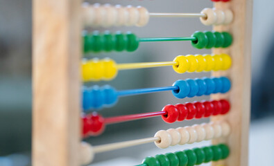Close up of an abacus