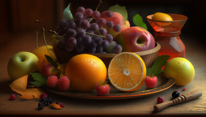 still life with fruits