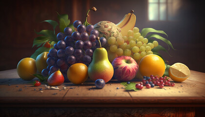 still life with fruits