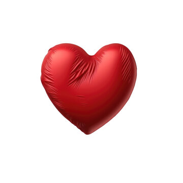 red heart, png stock photo file cut out and isolated on a transparent background - Generative AI