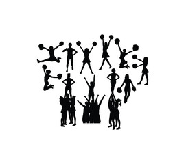 Cheerleader Activity Silhouettes, art vector design
