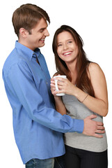 Happy Young Couple Laughing - Isolated