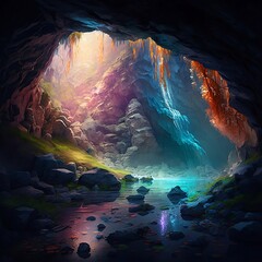 Fototapeta na wymiar Cave inside a Mountain
