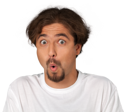 Portrait of a Man with Funny Expression