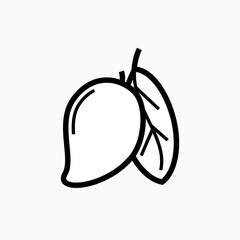 Mango Icon. Fruit Symbol - Vector.    