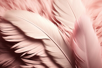 A subtle and charming chicken feather texture with a soft pink tint, reminiscent of a bygone era. A beautiful background for a vintage-inspired design. Generative AI.