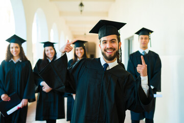 Hispanic man proud of finishing college education
