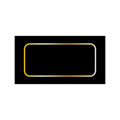 Line art gold frame black background. Christmas light effect. Vector illustration.