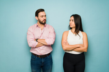 Upset couple angry after a big fight