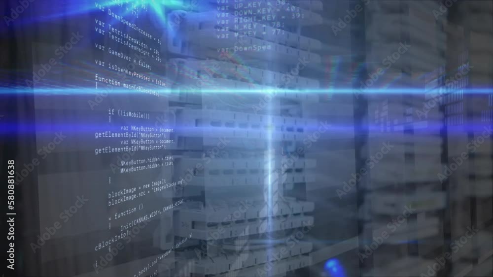 Poster animation of data processing over computer servers