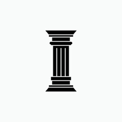 Pillar Icon. Justice Sign. Ancient Column or Architecture Symbol - Vector
