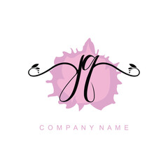 JQ initial handwriting logo template vector illustration Background design.