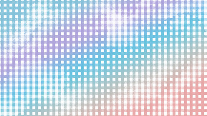 Fototapeta premium グラデーションのチェック柄の線部分のみ、透過PNG 、ビンテージ風, ざらざら,水彩