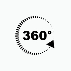 360° Vision or Virtual Reality Illustration As A Simple Vector Sign & Trendy Symbol for Design and Websites, Presentation or Apps Element.    