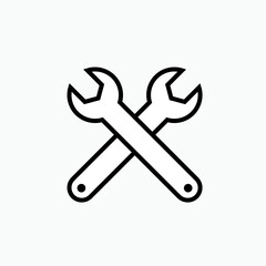 Wrench Icon - Vector, Repair Sign and Setting Symbol for Design, Presentation, Website or Apps Elements