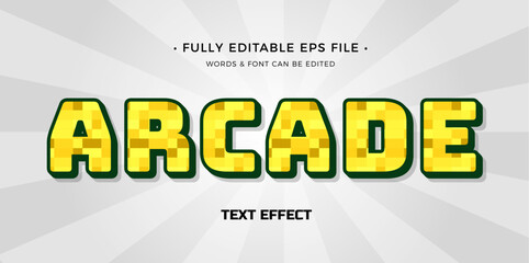 vector Arcade game editable text effect