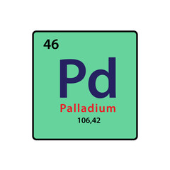 Palladium element periodic table icon vector logo design template