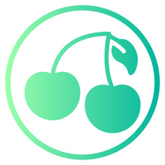 cherries gradient icon