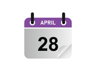 28th april calendar icon. calendar logo.