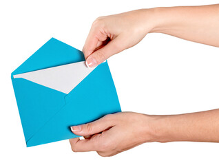 Hands Opening an Envelope