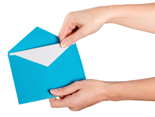 Hands Opening an Envelope