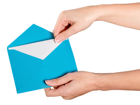 Hands Opening an Envelope