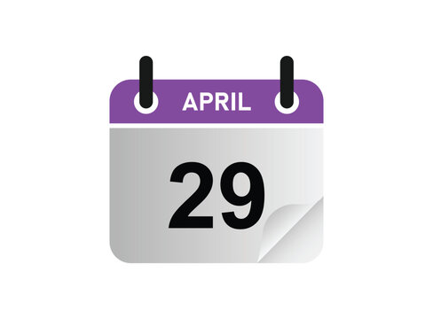 29th April Calendar Icon. Calendar Logo.