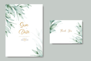 watercolor eucalyptus wedding card design