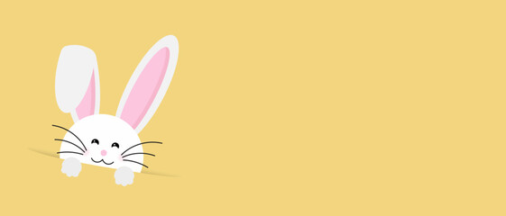 Easter rabbit, easter Bunny. Vector illustration. Easter Day. Happy Easter greeting card, banner with egg, rabbit. Easter Bunny, texture background.